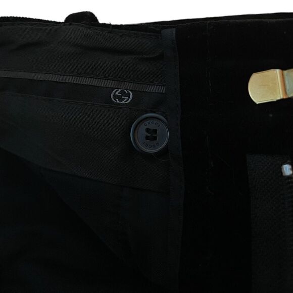 ❤️SOLD❤️ TOM FORD for GUCCI Black Wide Leg Velvet Pants |Size: 44| - Picture 10 of 14